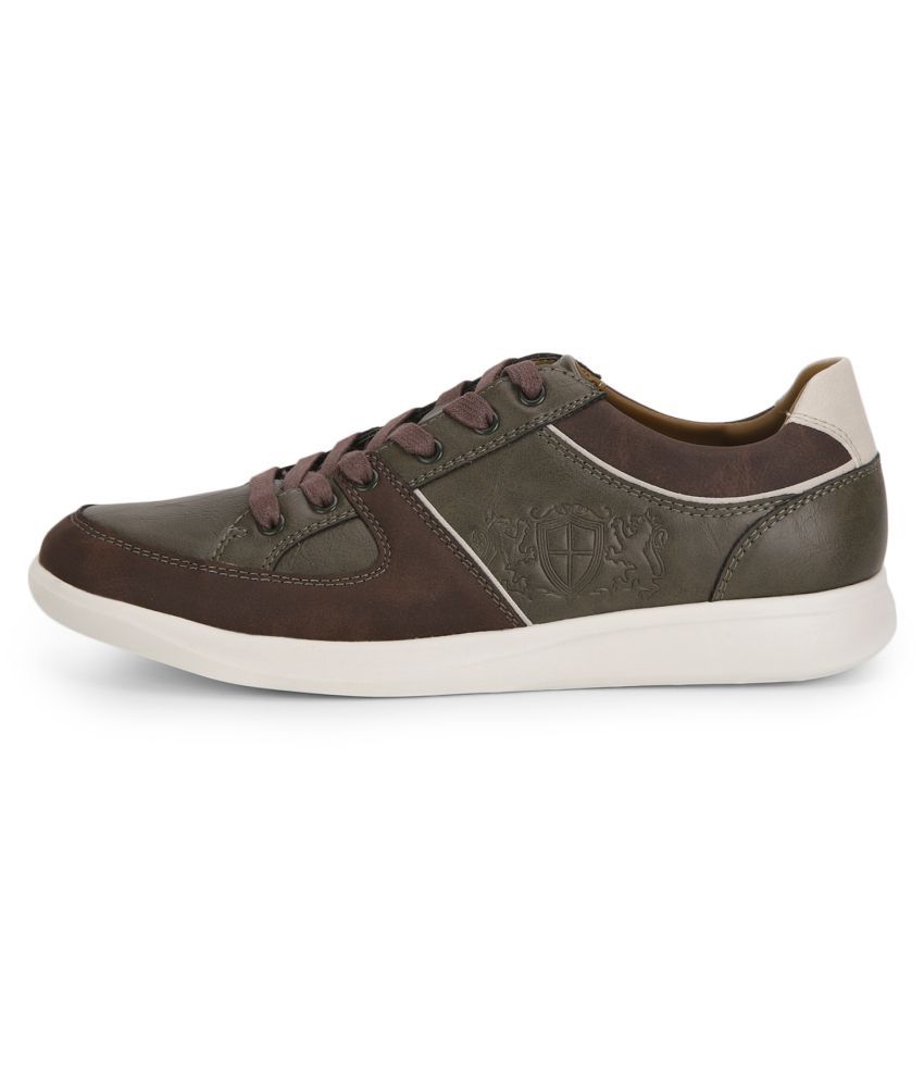 red tape brown leather sneakers