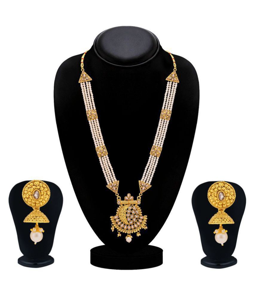 Sukkhi Alloy Golden Long Haram Traditional 18kt Gold Plated Necklaces