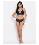 Clovia Pack of 2 Lace Women's Bra & Panty Set ( Black )