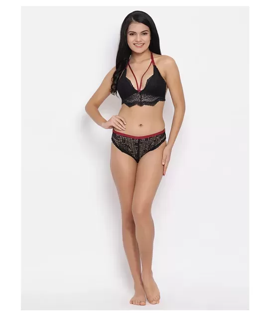 Buy online Red Lace Bikini Panty from lingerie for Women by Clovia for ₹309  at 38% off