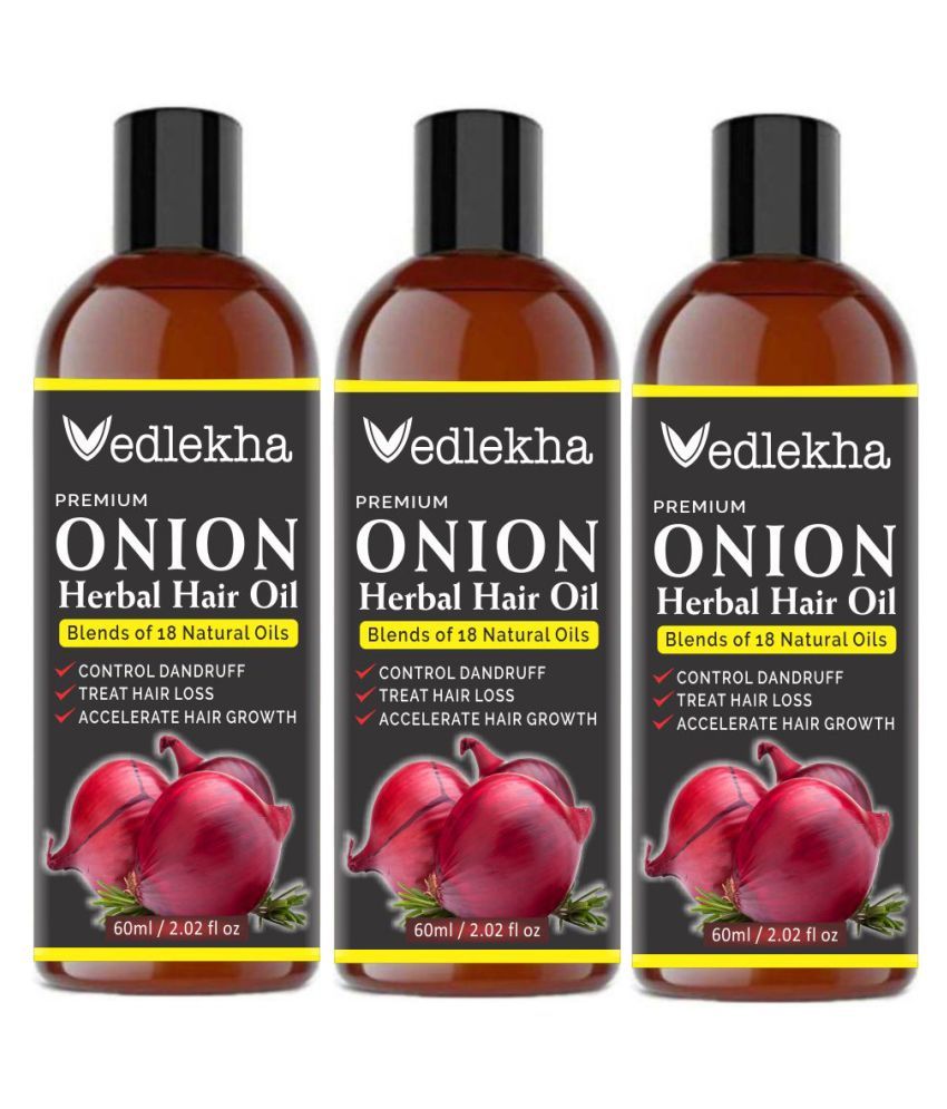     			Vedlekha ONION Oil For Hair Growth & Anti Dandruff 180 mL Pack of 3