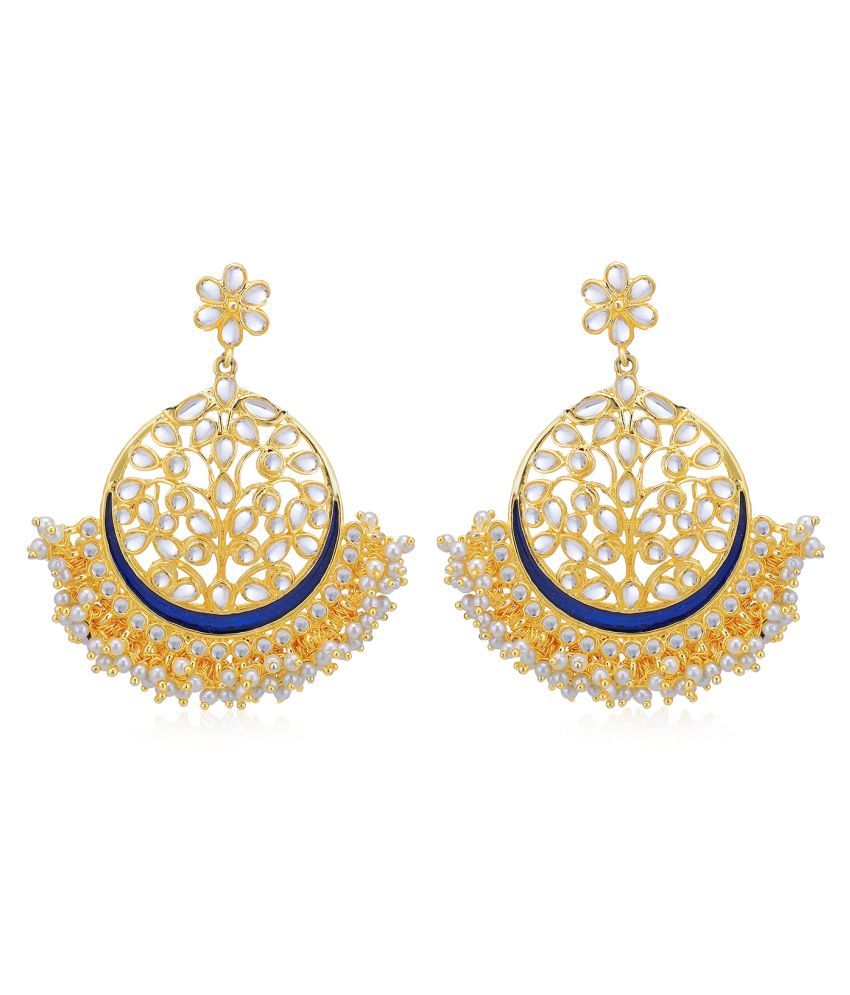     			Sukkhi Glorious Pearl Gold Plated Kundan Chandbali Earring for Women