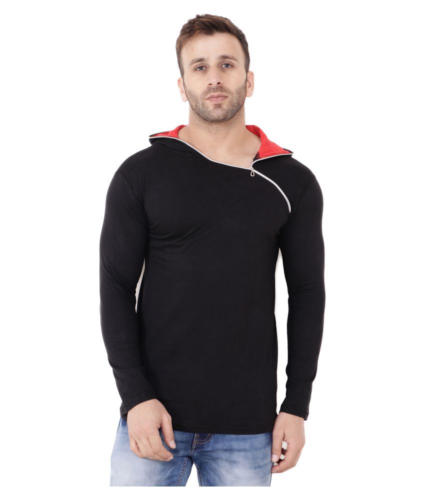     			Tfurnish Cotton Blend Black Solids T-Shirt