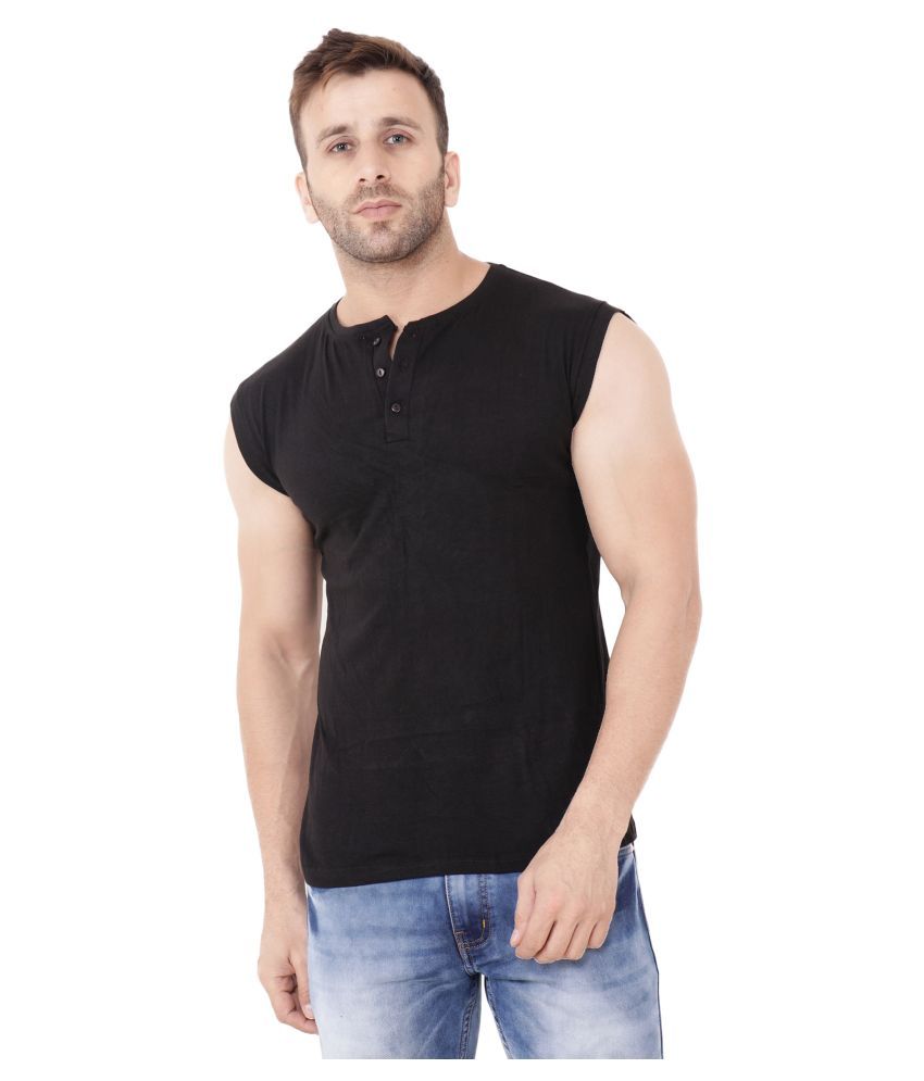     			Tfurnish Cotton Blend Black Solids T-Shirt