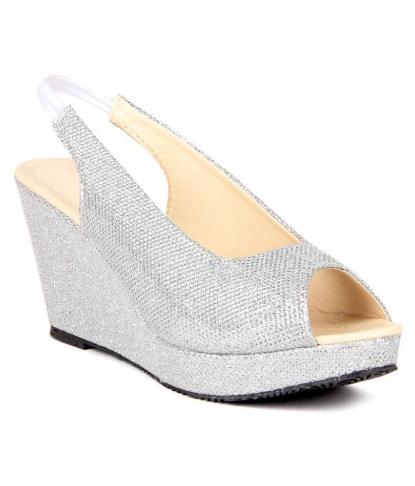     			Feel It - Silver Women's Wedges Heels