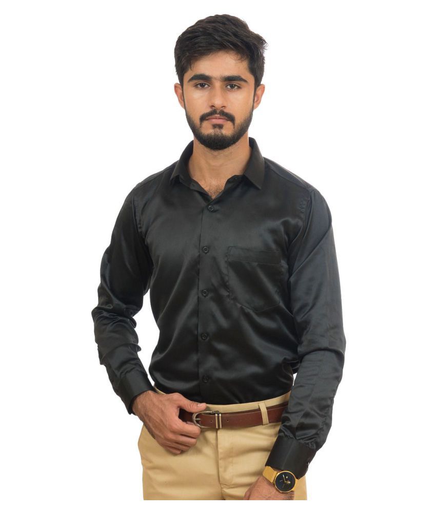 black shining formal shirt