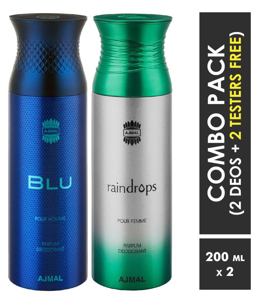     			Blu & Raindrops Deodorants for Men & Women pack of 2