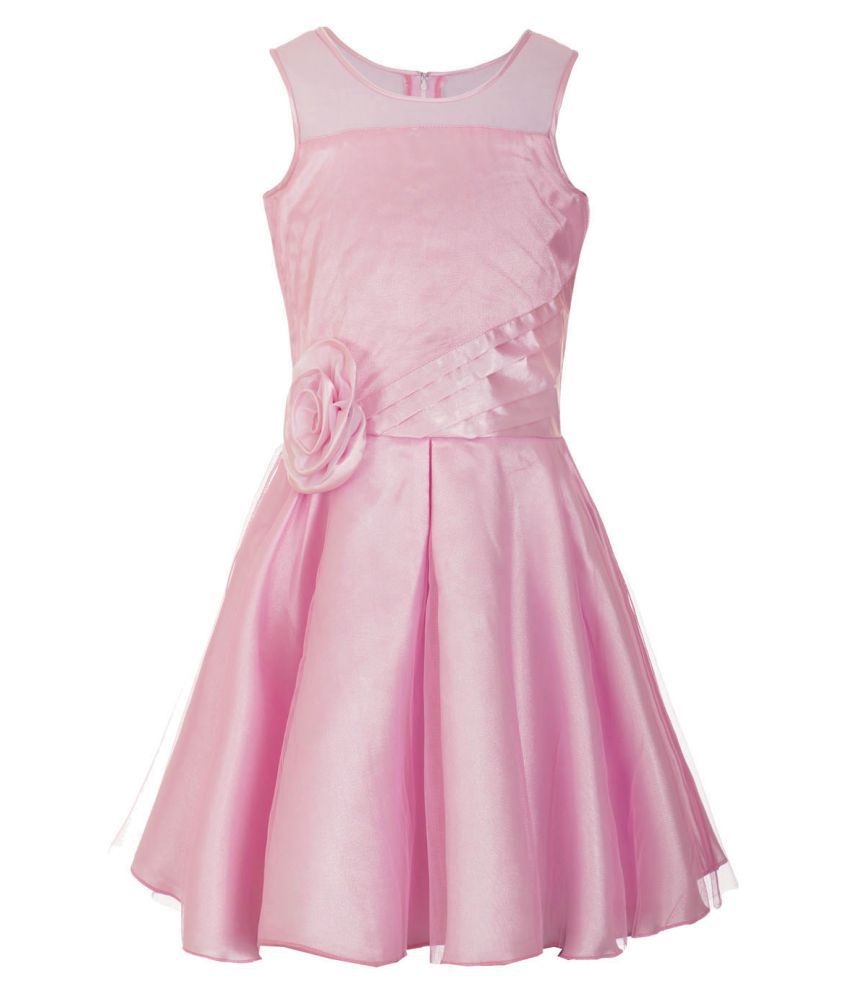     			Naughty Ninos - Pink Polyester Girl's Frock ( Pack of 1 )