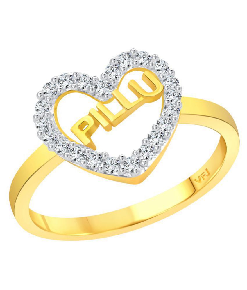     			Vighnaharta My Love "PILLU" CZ Gold and Rhodium Plated Alloy Ring for Women and Girls - [VFJ1299FRG8]