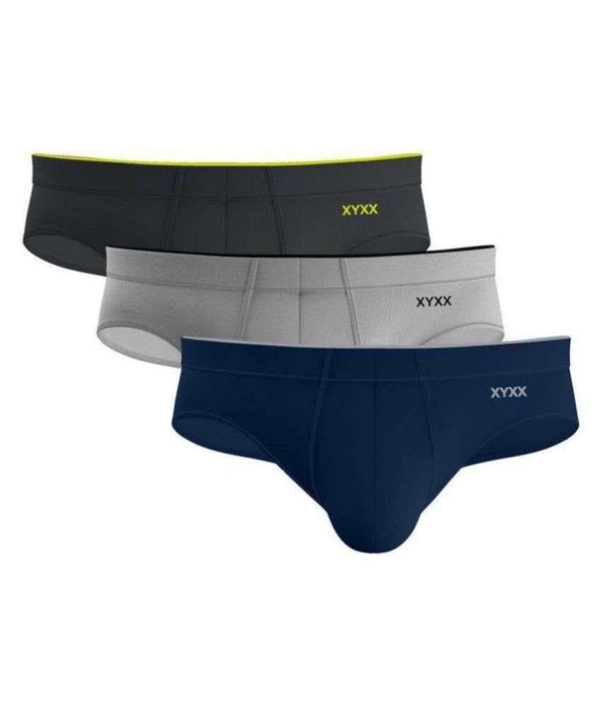     			XYXX - Multicolor Cotton Blend Men's Briefs ( Pack of 3 )