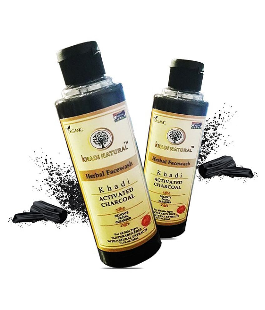 khadi natural charcoal face wash