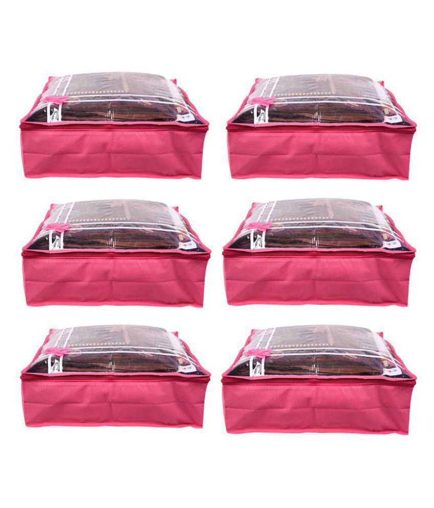     			Bulbul Pink Saree Covers - 6 Pcs