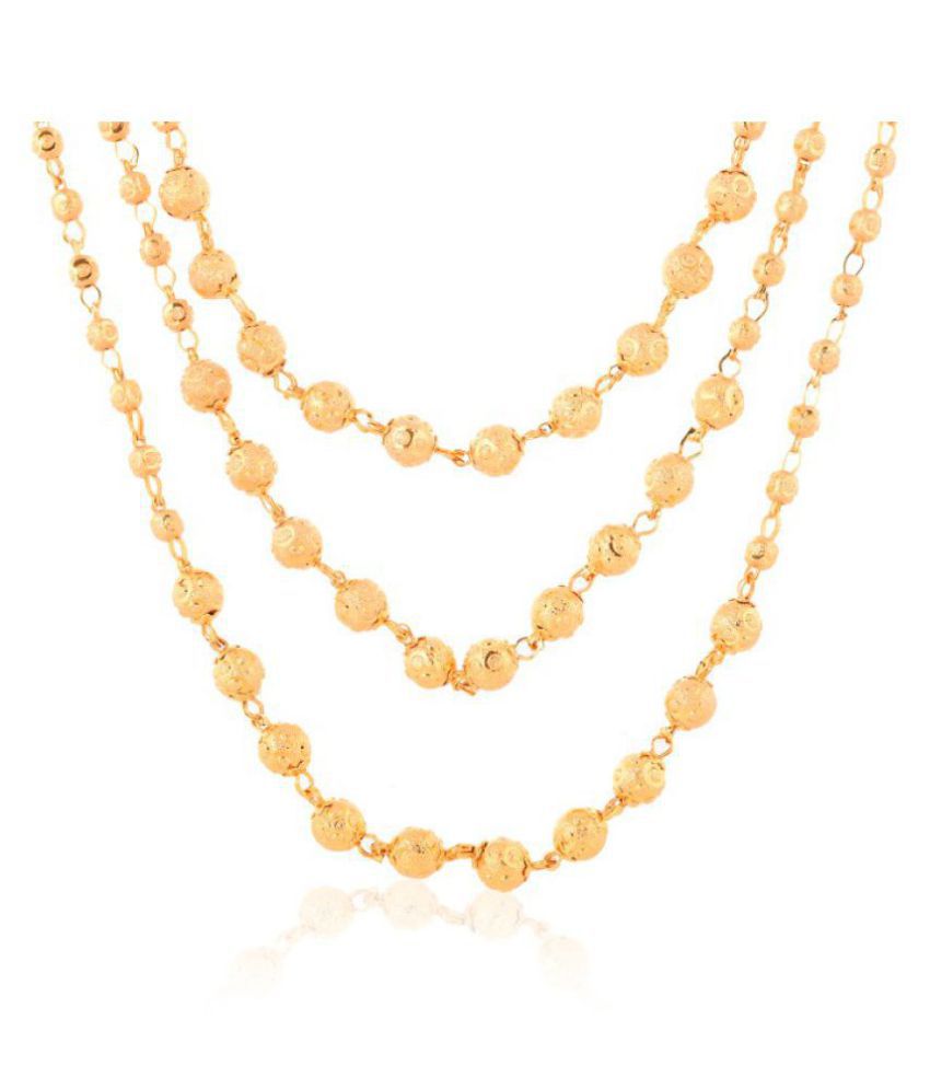     			Shine Art - Gold Brass Necklace ( Pack of 1 )