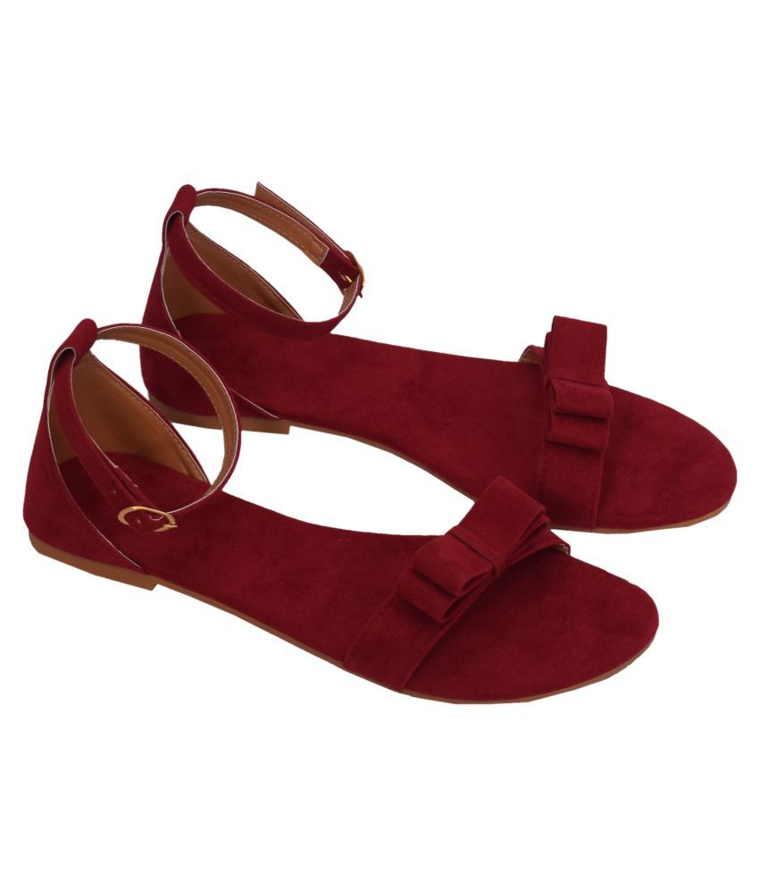 maroon pointed flats