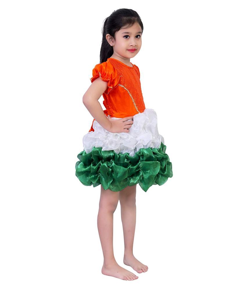tri colour dress for child