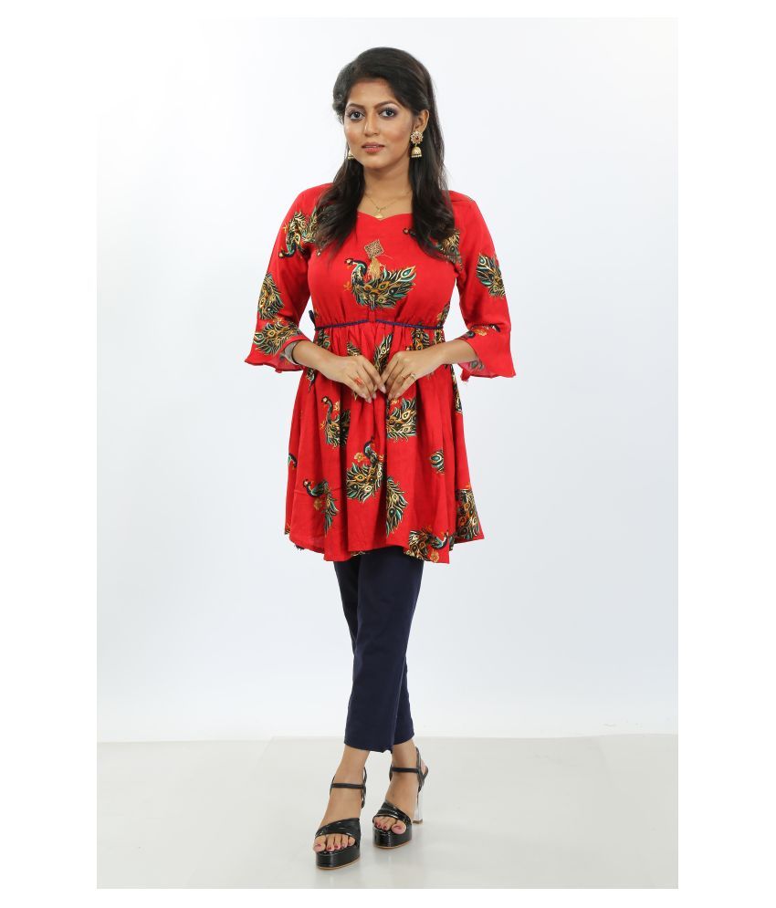 rayon frock kurti design