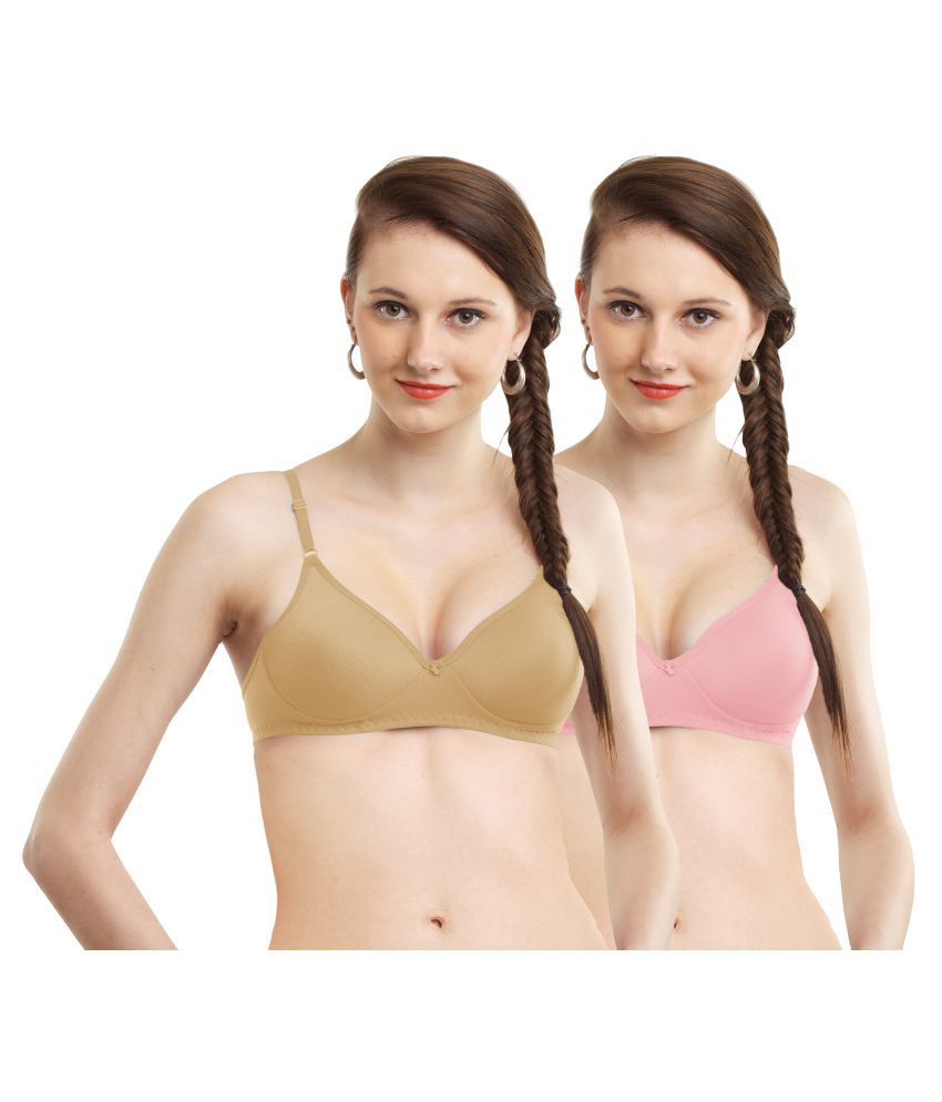     			Madam Pack of 2 Cotton Non Padded Women's Seamless Bra ( Multi Color )