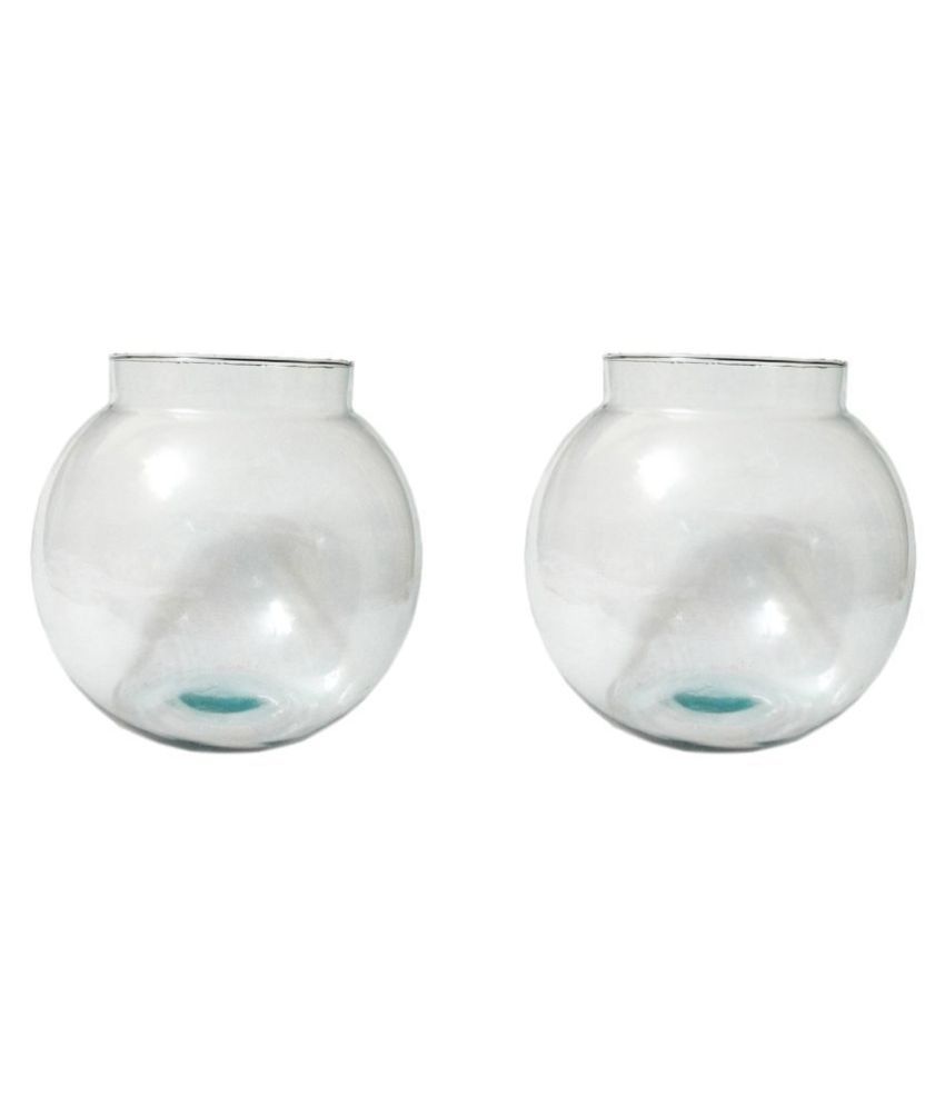     			Clear & Transparent Round Glass Fish Pot For Joom View Of 6 Inch Table Top ( Set Of 2 )