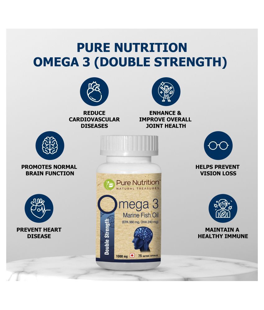 Pure Nutrition Omega 3 (Double) 75 no.s Multivitamins ...