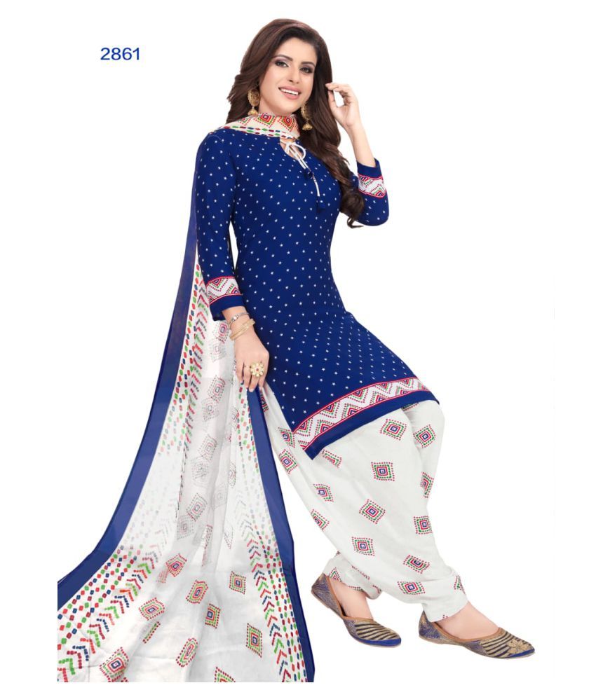 Varsha Blue Synthetic Dress Material Buy Varsha Blue