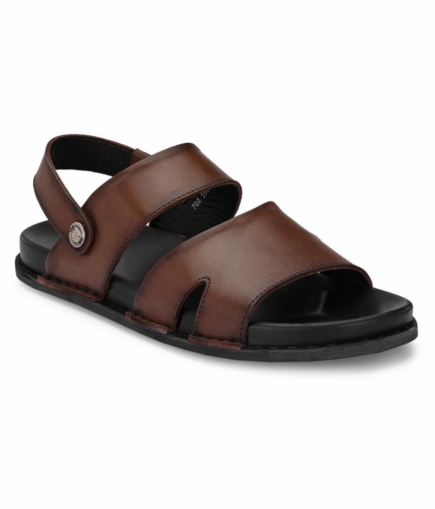 Hitz Brown Leather Sandals - Buy Hitz Brown Leather Sandals Online at Best  Prices in India on Snapdeal