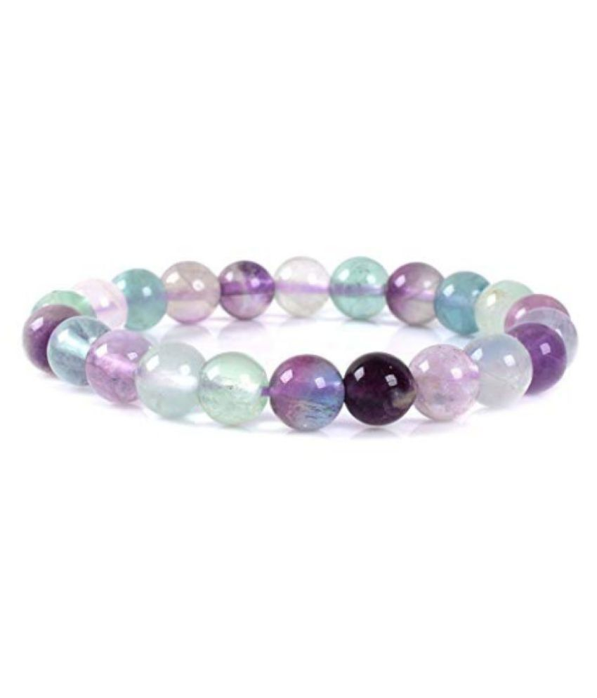 8mm Multi Fluorite Natural Agate Stone Bracelet: Buy 8mm Multi Fluorite