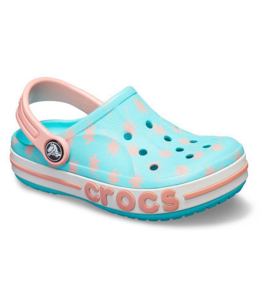 pink and white crocs