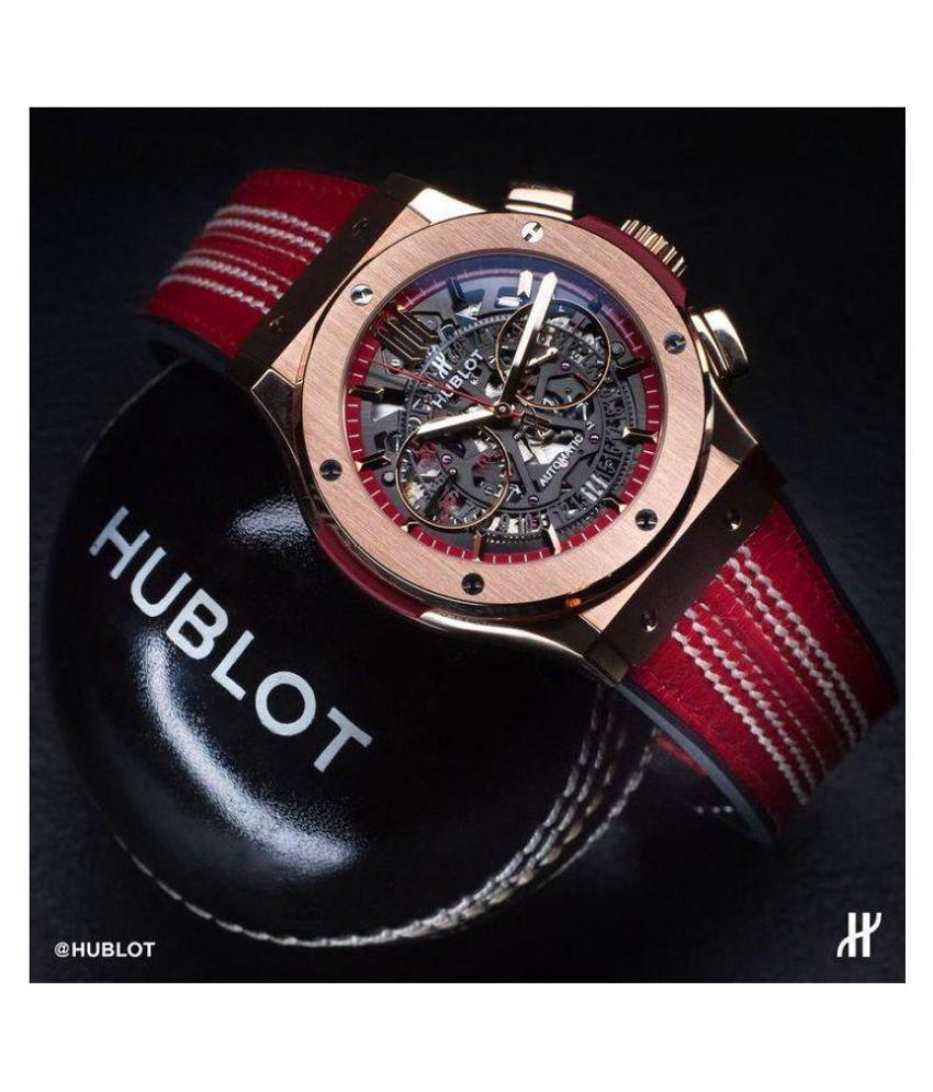 hublot._ HUB3948 Leather Chronograph Men's Watch - Buy hublot._ HUB3948 ...