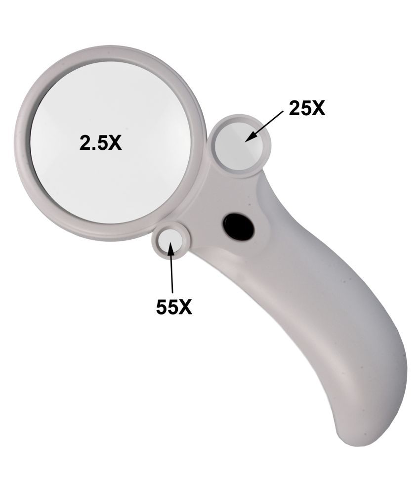 2.5X25X55X LED Magnifier Magnifying Glass UV Money Checker Microscope