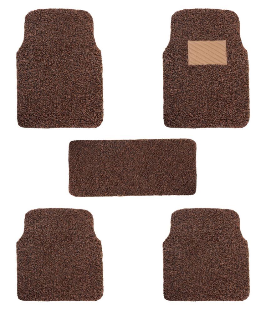Autofurnish Anti Skid Curly Car Foot Mats (Tan Black) for Hyundai