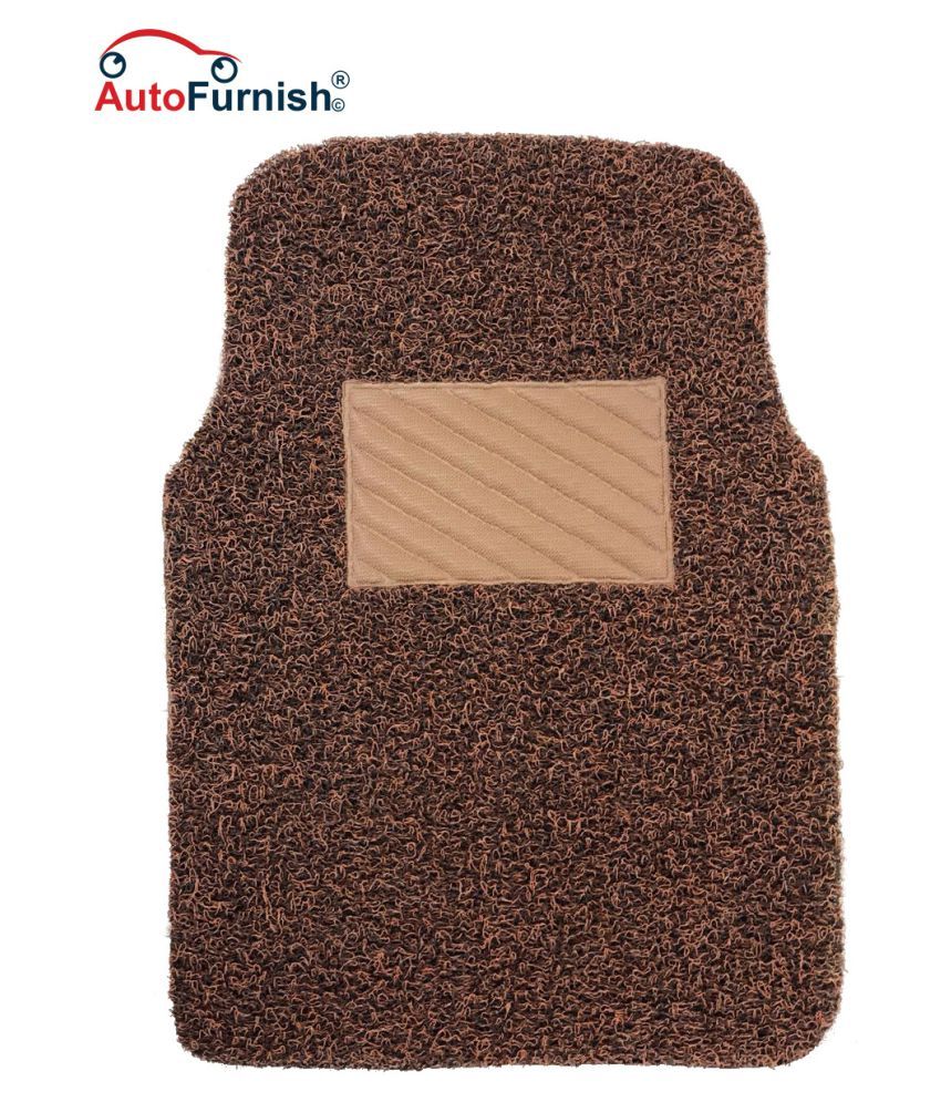 Autofurnish Anti Skid Curly Car Foot Mats (Tan Black) for Hyundai