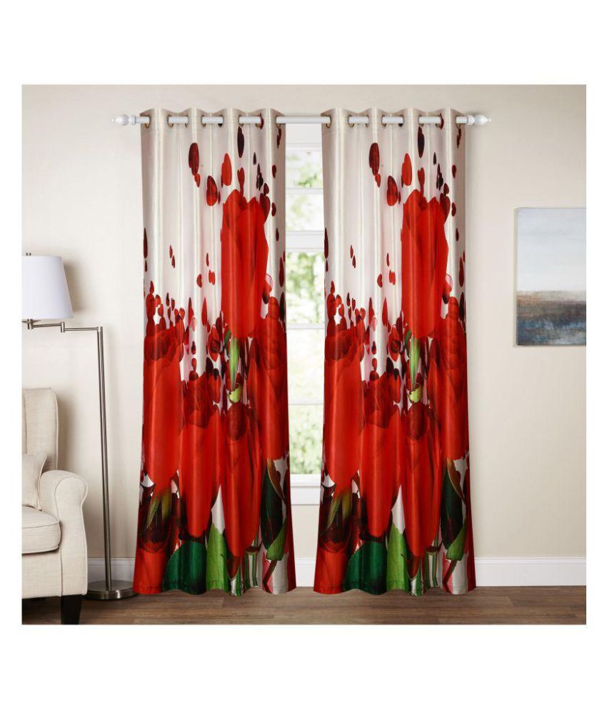     			E-Retailer Single Door Semi-Transparent Eyelet Polyester Curtains Multi Color