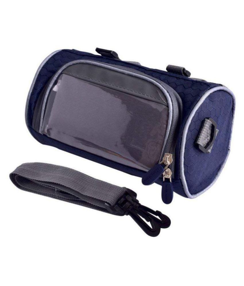Bike Handlebar Bag Waterproof Front Bag Bicycle Storage Bag with Removable Shoulder Strap and 6 inch Transparent Pouch