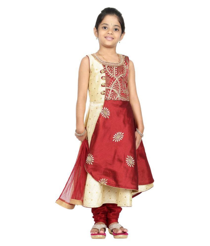 Ashwini Girls Salwar Suit - Indian Ethnic Churidar Dress For Kids, Ready To Wear For Special Occasions