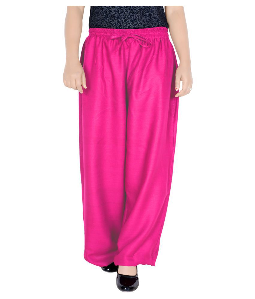     			Sttoffa - Pink Rayon Loose Fit Women's Casual Pants  ( Pack of 1 )