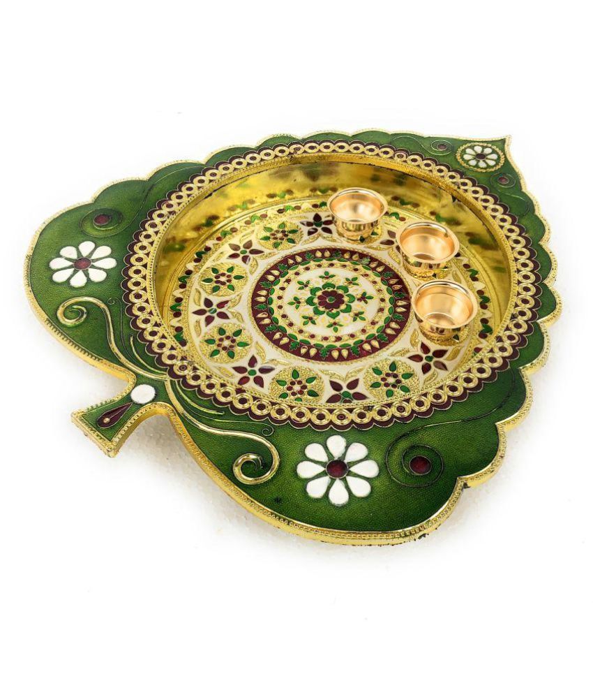 Pooja Plate Puja Thali Meenakari Plate Aarti Thali Decorative