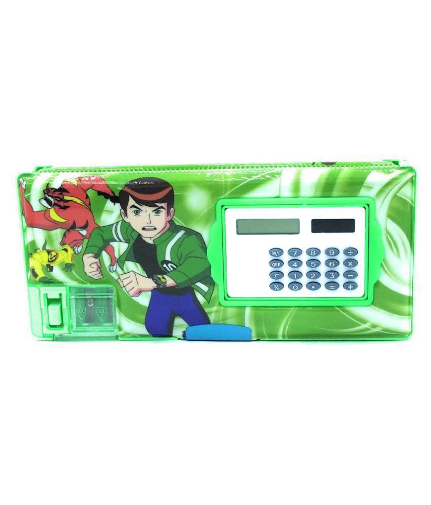Sardar Ji Toys Pencil Box for Boys and Girls, Cartoon Printed Magnetic Dual  Side Pencil Box with Calculator, Pack of 1 (Green): Buy Online at Best  Price in India - Snapdeal