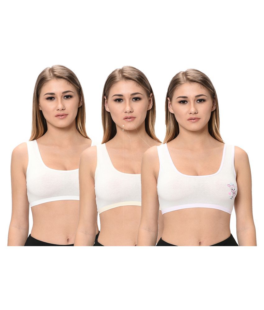     			Elina Pack of 3 Cotton Non Padded Women's Teenage Bra ( Multi Color )