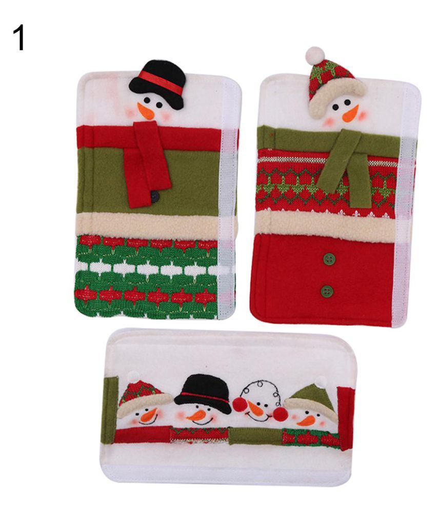 3pcs Christmas Microwave Oven Kitchen Appliance Refrigerator Door