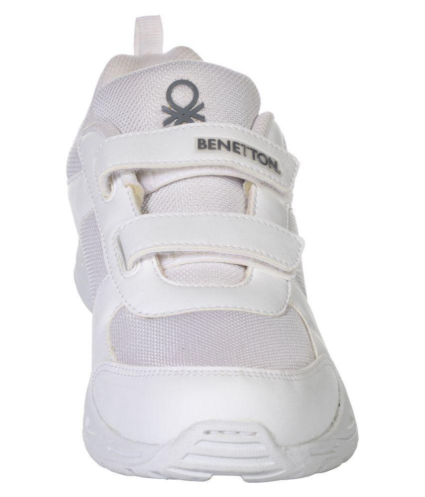 Benetton UCB White Velcro School Shoes 