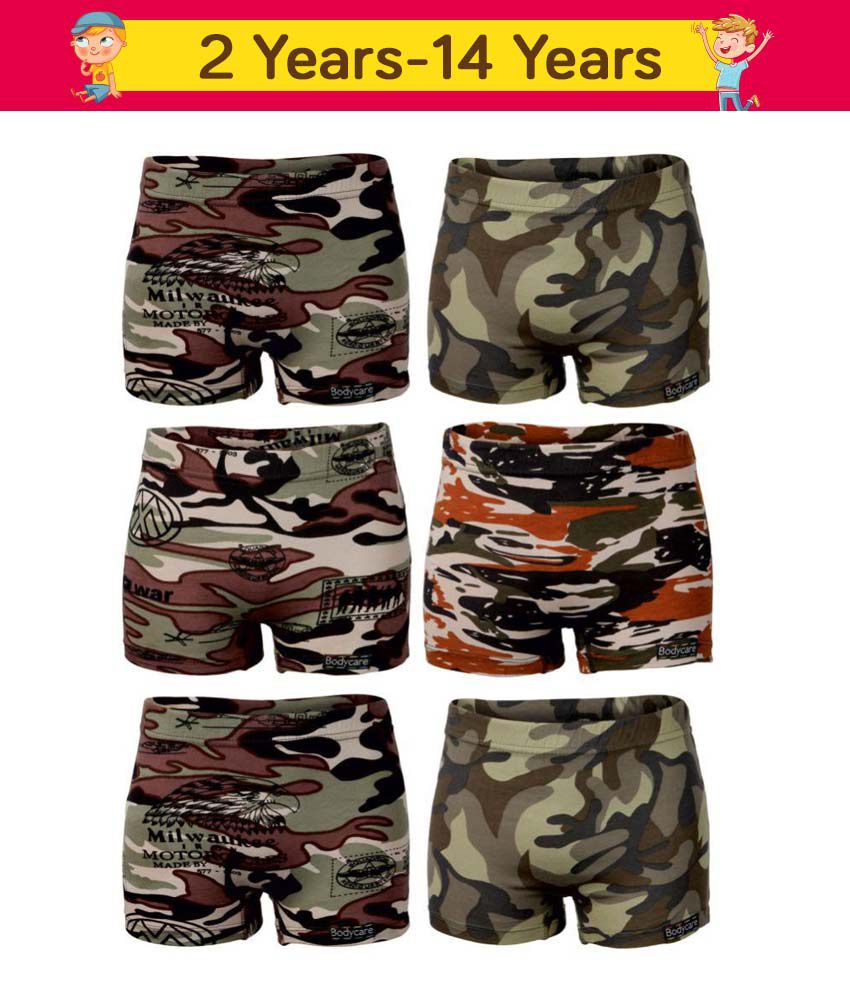 Bodycare Boys Camouflage Printed Brief Pack of 6