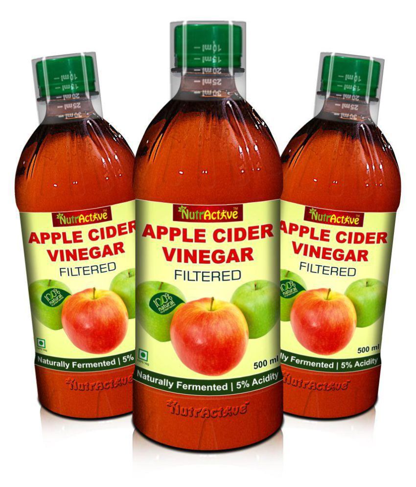NutrActive Filtered Apple Cider Vinegar | 100% Natural, Syrup 1500 ml Pack of 3