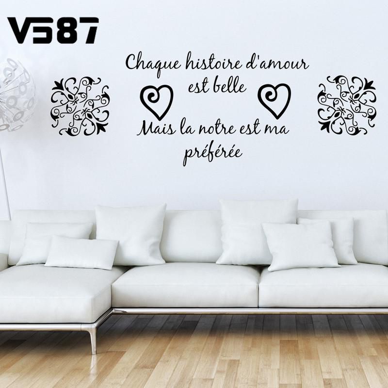 French Version Wall Stickers Chaque Histoire D Amour Home Decor Decals Every Love Story Sticker Poster Decoration - Home Decor Wall Decals