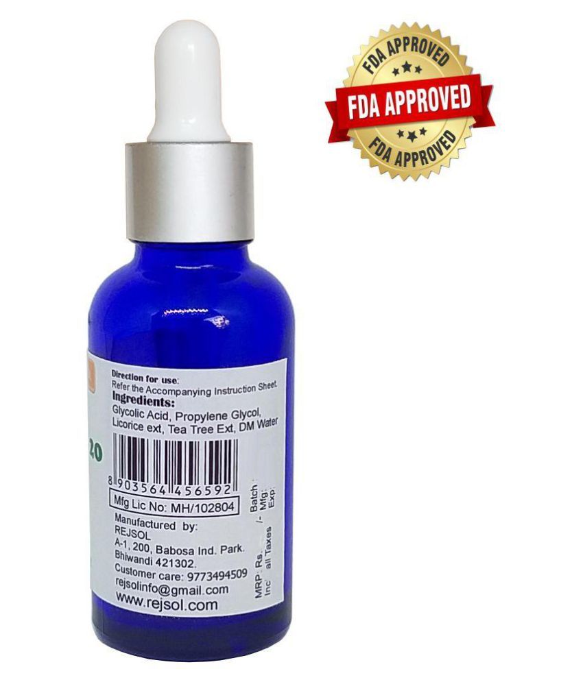 REJSOL Peels Glycolic Acid 20 30ML With 100ml Neutralizer Face Peel