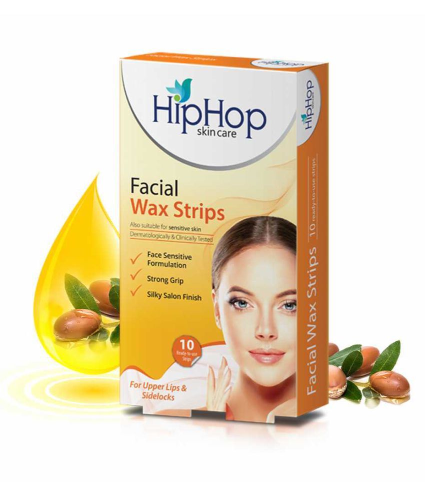     			HipHop Skincare Wax Strips + Wipes for Face 20 Pcs Pack of 2