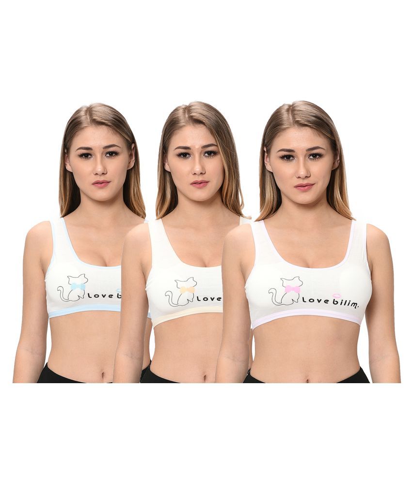     			Elina Pack of 3 Poly Cotton Women's T-Shirt Bra ( Multi Color )