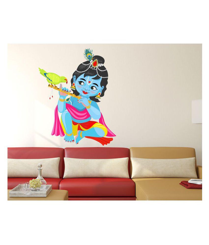     			Wallzone Krishna Religious & Inspirational Sticker ( 55 x 45 cms )