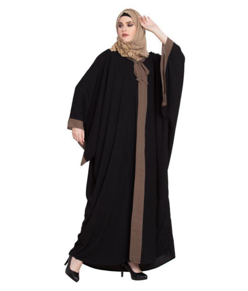 abaya Black Polyester Stitched Burqas with Hijab Price in India - Buy ...