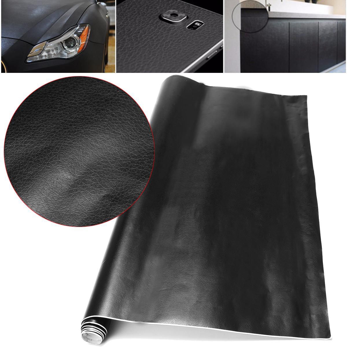 50x100cm Car Styling Stickers Black Leather Motorcycle Car Interior Decals Vinyl Car Wrap Sheet Roll Film Waterproof Automobiles