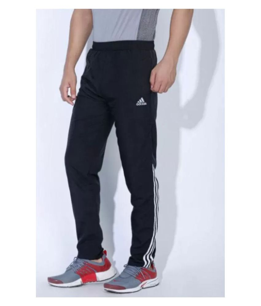 adidas black polyester lycra track pant